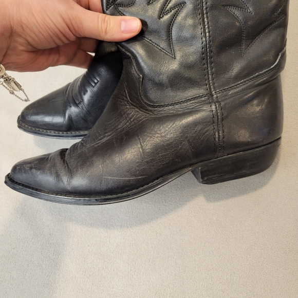 Seychelles Black Pointy Western Leather Boots Size 7.5 - Picture 4 of 8